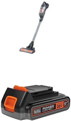 BLACK+DECKER POWERSERIES+ 20V MAX* Cordless Stick Vacuum with LED Floor Lights, Removable Battery (BHFEA18D1) with beyond by BLACK+DECKER 20V MAX* Battery, Rechargeable, 2.0-Ah (LBXR2020APB)