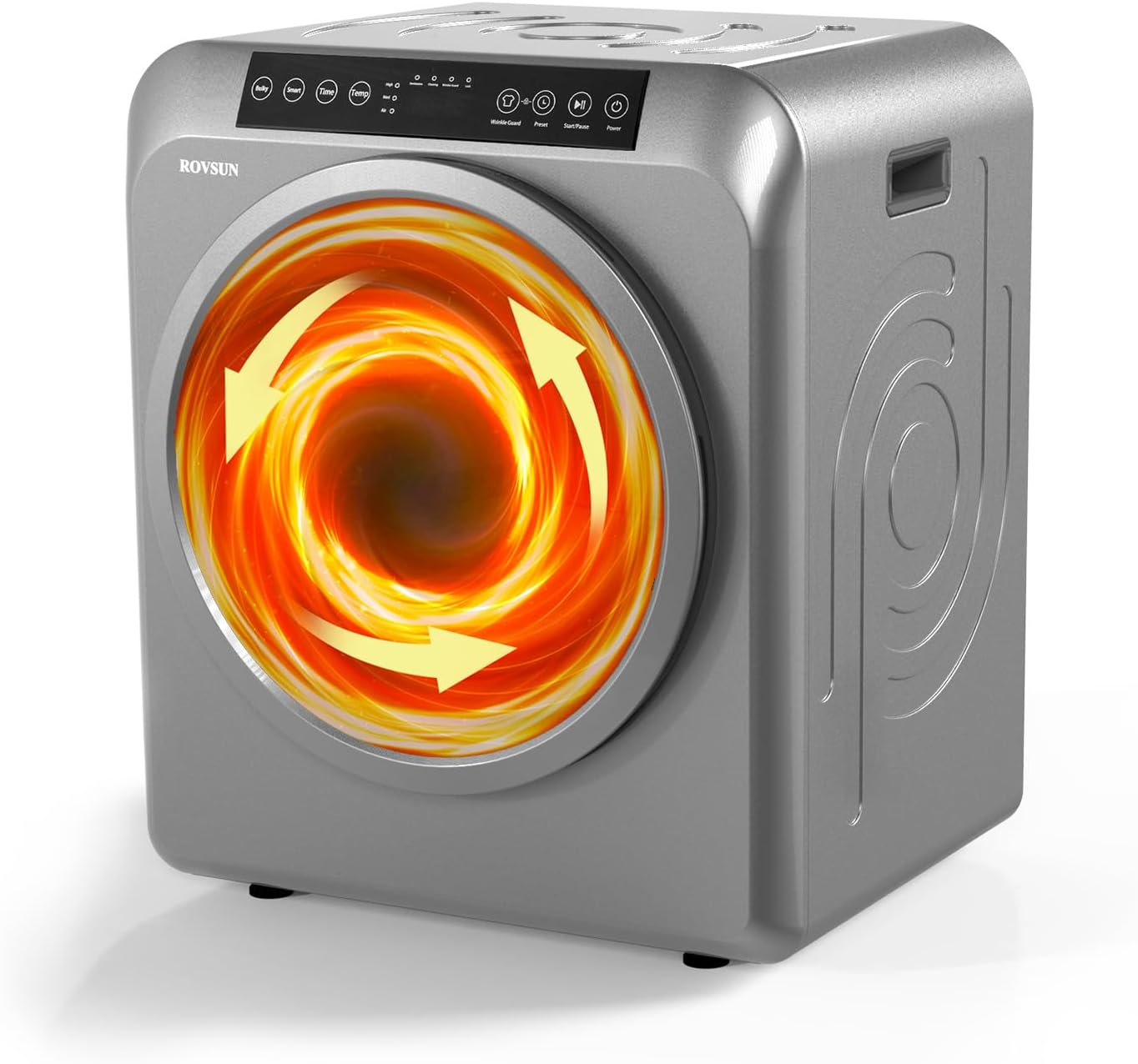 Bonnlo 3.5Cu.Ft Portable Clothes Dryer, Front Load Tumble Laundry Dryer Machine with LED Control Panel & Stainless Steel Tub, 1300W, Grey