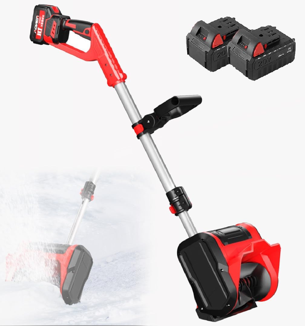 Cordless Snow Shovel, Snow Blower Shovel for Patio Deck Driveway, Battery Snow Blower with Directional Plate & Adjustable Front Handle