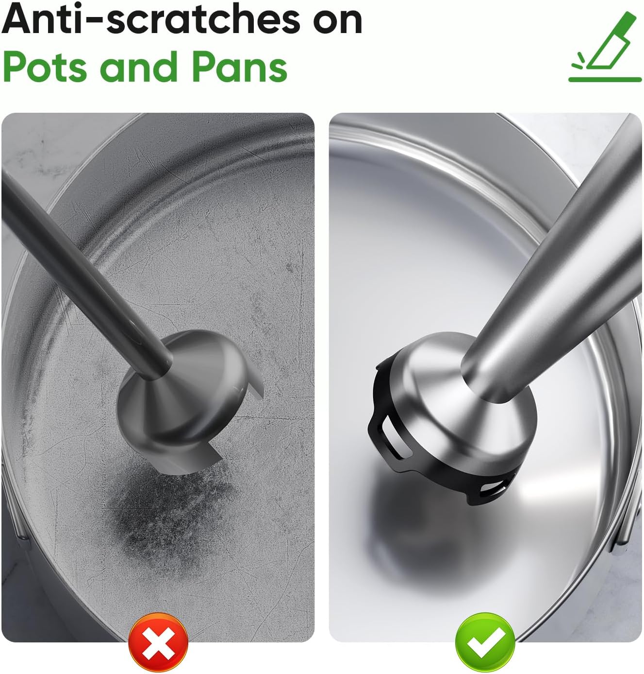 Immersion Blender Handheld 1100W 3 in 1 Corded Stick Hand Blenders for Kitchen with Trigger Speed Control, with Whisk, Milk Frother Attachemnts, Perfect Emulsifier for Soup, Smoothie, Puree