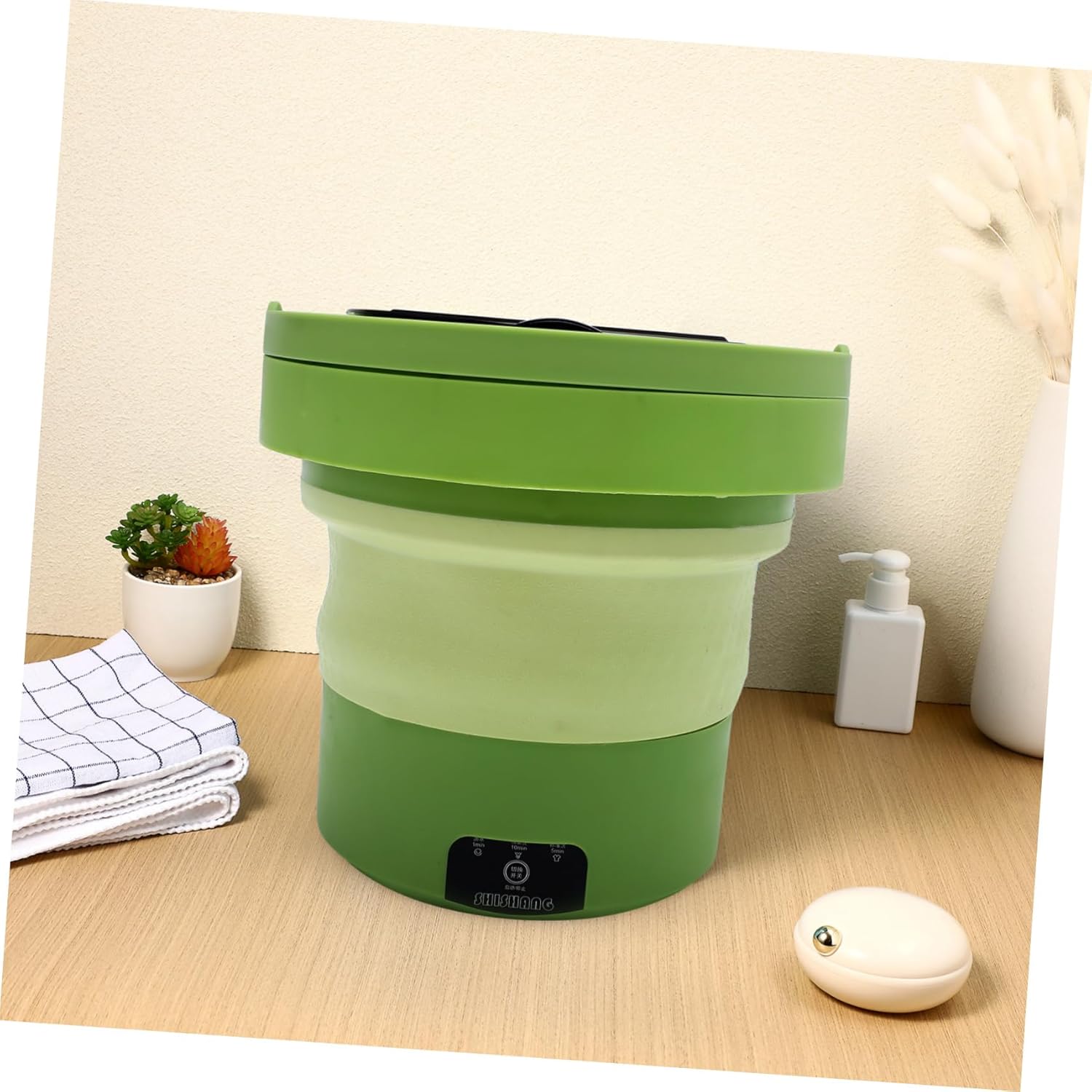 6L Portable Mini Washing Machine Compact Clothes Washer for Travel Camping and Home Use Foldable Design Spinner Function
