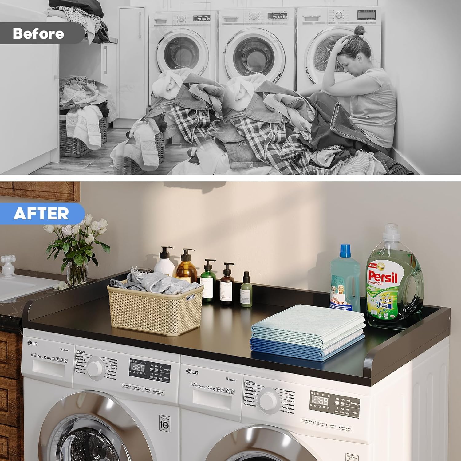 1-Tier Washer Dryer Countertop with 2.75