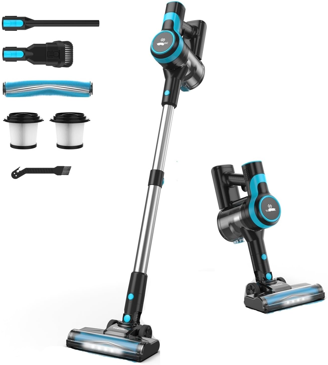 V600 Cordless Vacuum Cleaner, 28KPa Powerful Suction 6-in-1 Lightweight Handheld Stick Vacuum, 40min Runtime for Bed & Home Cleaning