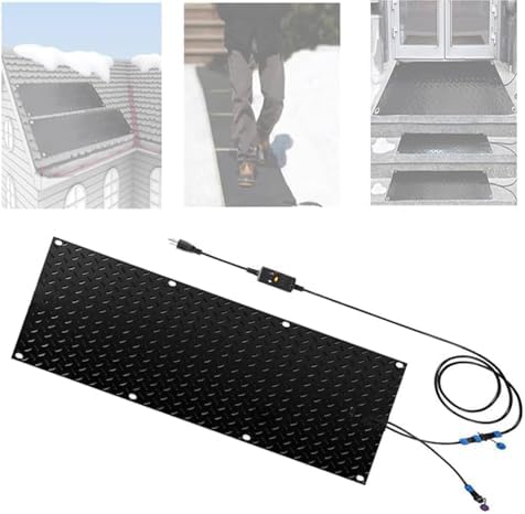 Non-Slip Snow Melting Mats - Waterproof Electric Mats for Outdoor Stairs, Walkways, Doorways, 25.4x120cmx1Pcs