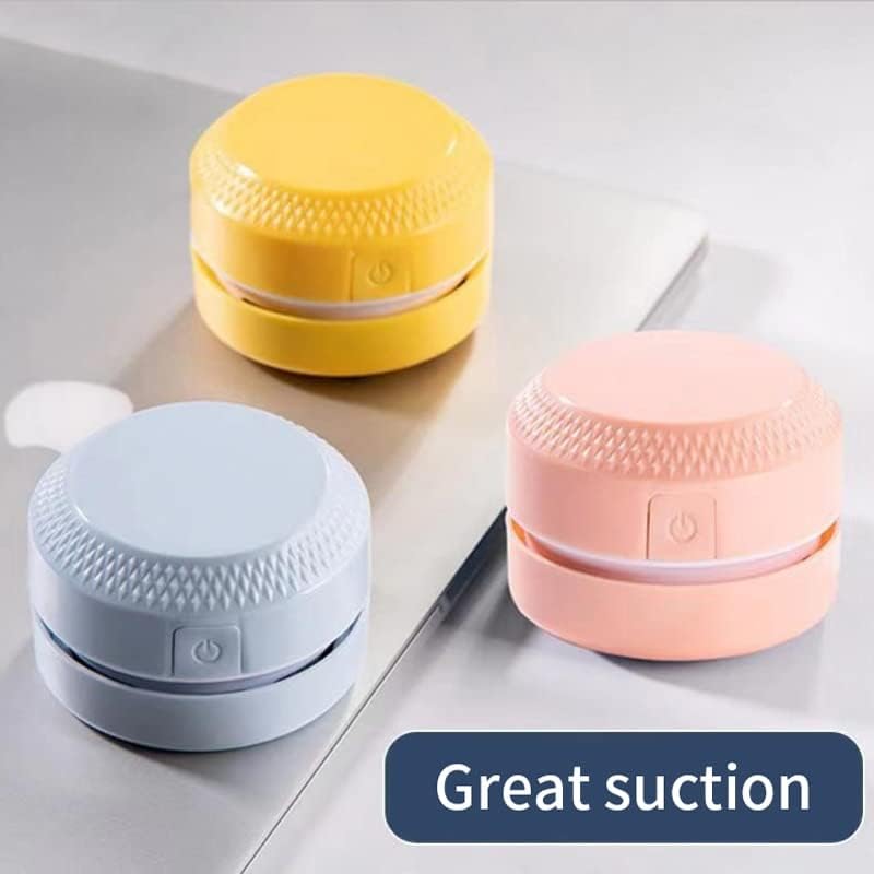 Hard Floor Vacuum Desktop Cleaner Mini Portable Vacuum Cleaner Office Corner Desk Dust Collector Home Table Sweeper Desktop Coffee Powder Cleaner (Color : Pink, Size : Battery)