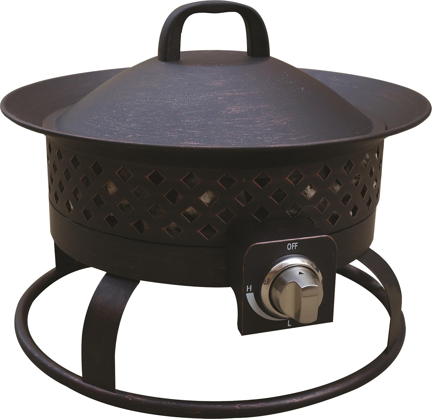 Bond Manufacturing 67836 54,000 BTU Aurora Camping, Backyard, Tailgating, Hunting and Patio. Locking Lid & Carry Handle Portable Steel Propane Gas Fire Pit Outdoor Firebowl, 18.5