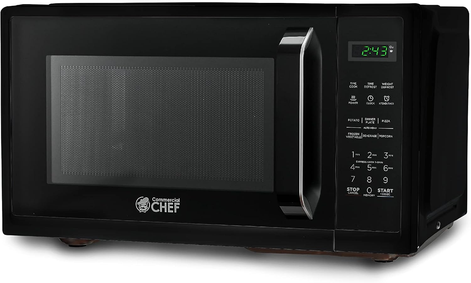 COMMERCIAL CHEF Small Microwave 0.9 Cu. Ft. Countertop Microwave with Touch Controls & Digital Display, Black & Nordic Ware BPA-free and Melamine Free Plastic Splatter Microwave Cover