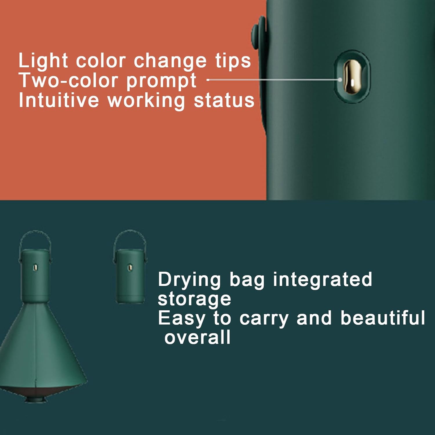 Portable Dryer, Mini Design, Ideal for Business Trips and Travel, Essential for Home Use, 250W High Power Quick Drying