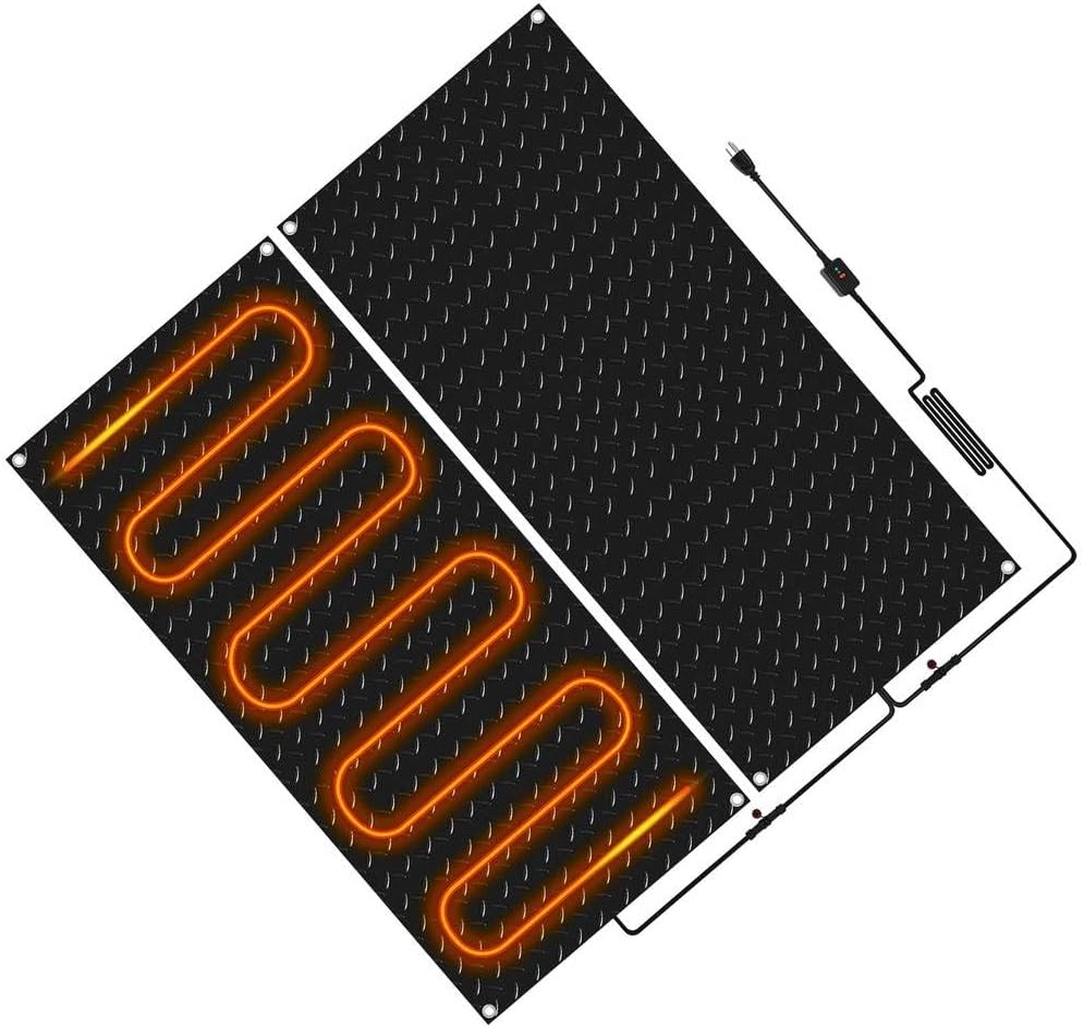 Heated Snow Melting Mats Heated Outdoor Mats for Walkways Electric Snow Melting Mats for Decks and Sidewalks Trusted No-Slip Snow and Ice Melt Heated Sidewalk Mat,2Pcs/20 * 30In(50.8 * 76.2cm)