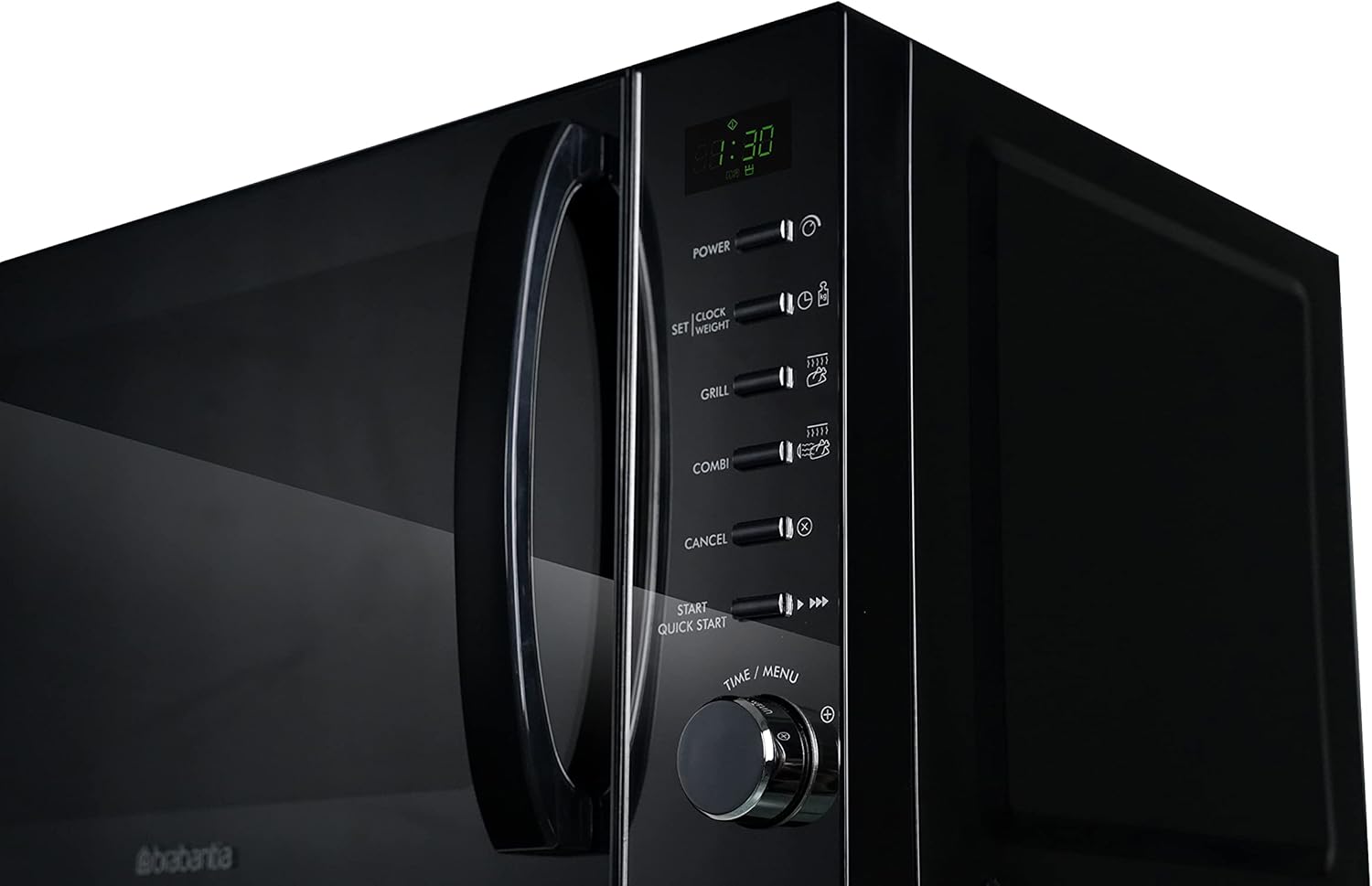BBEK1145DG Brabantia Microwave with Grill Function, 20 Liters, Free Standing, 13 Automatic Programs, 6 Power Levels, Digital Timer, Large Capacity, 700 W, Black, BBEK1145DG