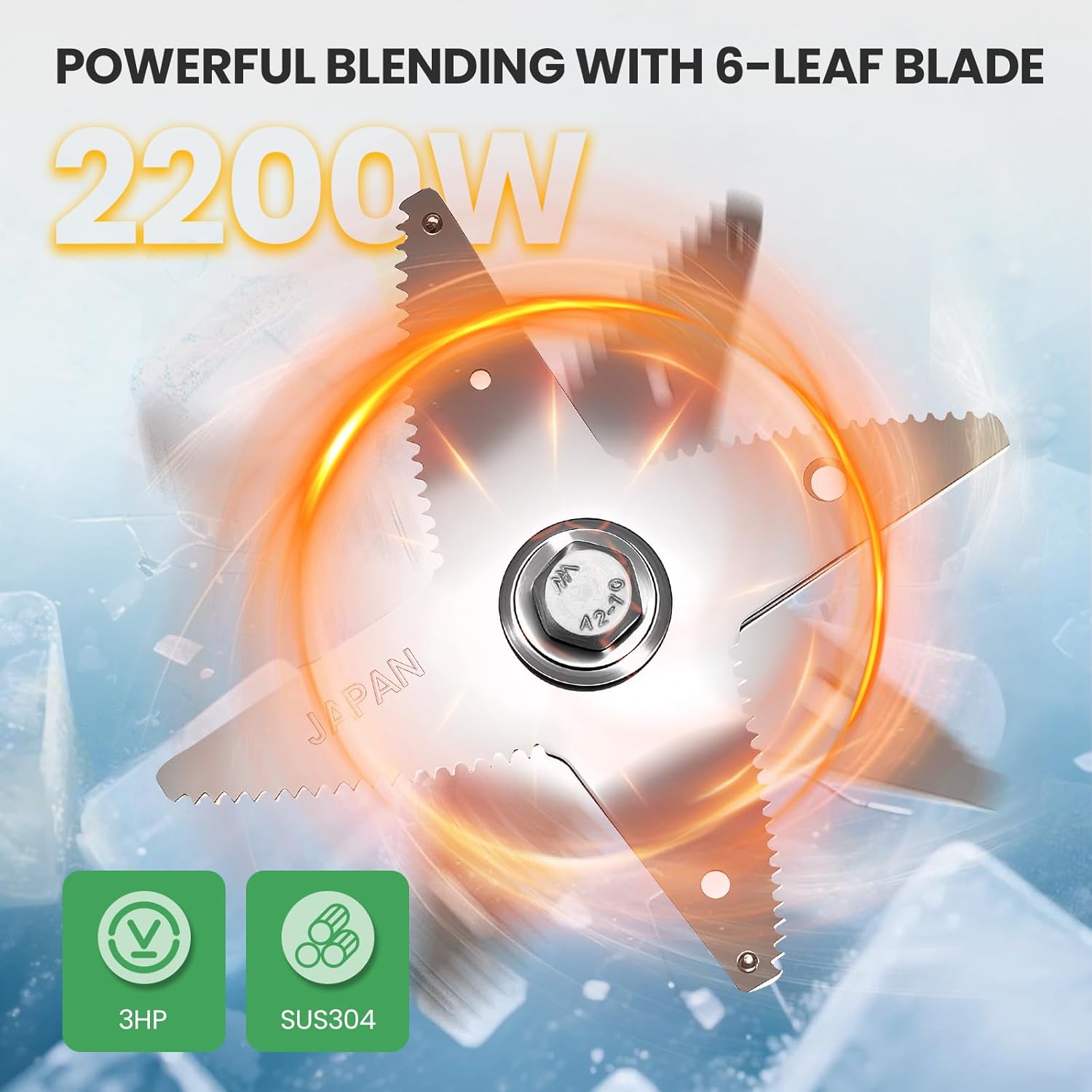 Huanyu Commercial Quiet Blender 2L/68OZ 2200W Professional Blender with Sound Enclosure | Self-Cleaning Function, for Smoothies (Black)