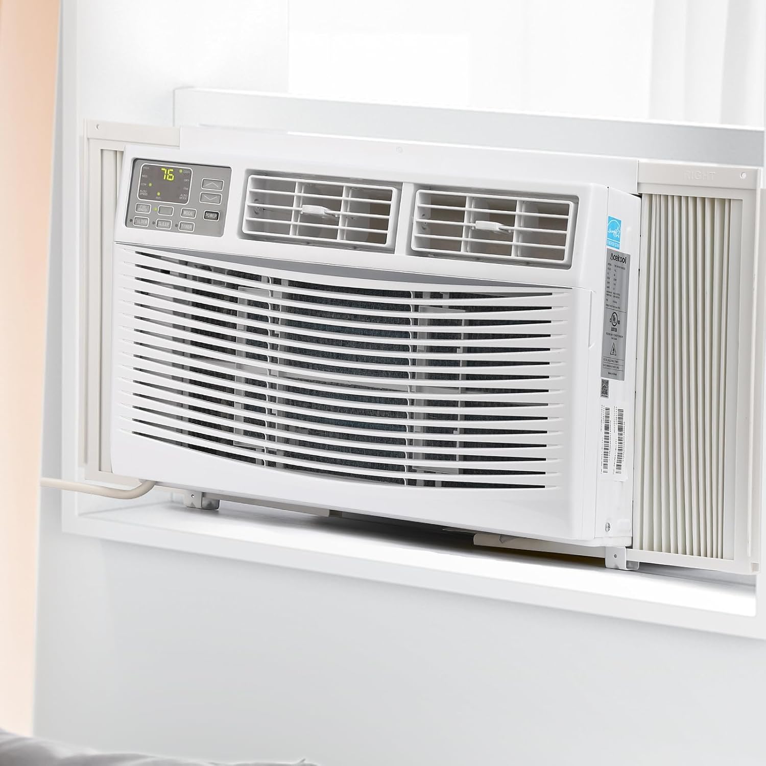 Window Air Conditioner, 8,000 BTU Window AC Units, Remote/App Control and Dehumidify Function, 3 Cooling & Fan Speeds, Cools 350 Sq.Ft, Perfect for Bedroom, Living Room, Home Office