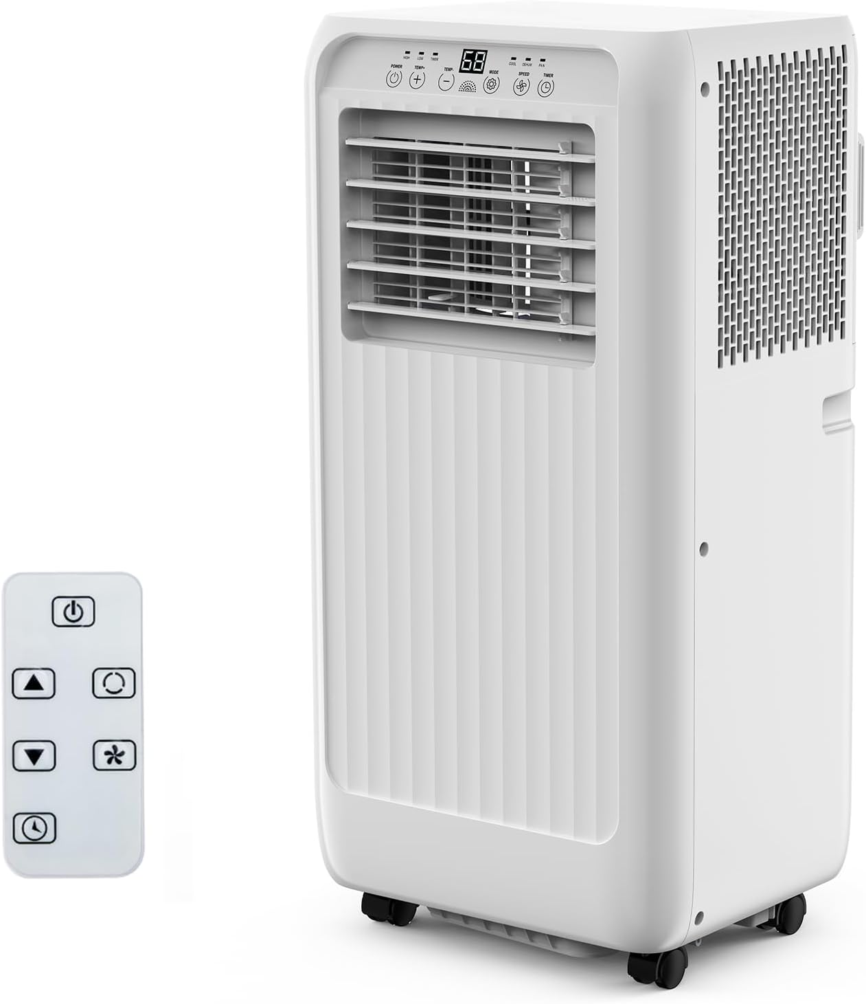10000 BTUs (ASHRAE) / 6500 BTUs (SACC) Portable Air Conditioner – Ultra-Quiet Indoor AC with Cooling, 46 Pints/Day Dehumidification, 2-Speed Fan, Timer, Remote Control, for Rooms Up to 450 Sq.Ft.