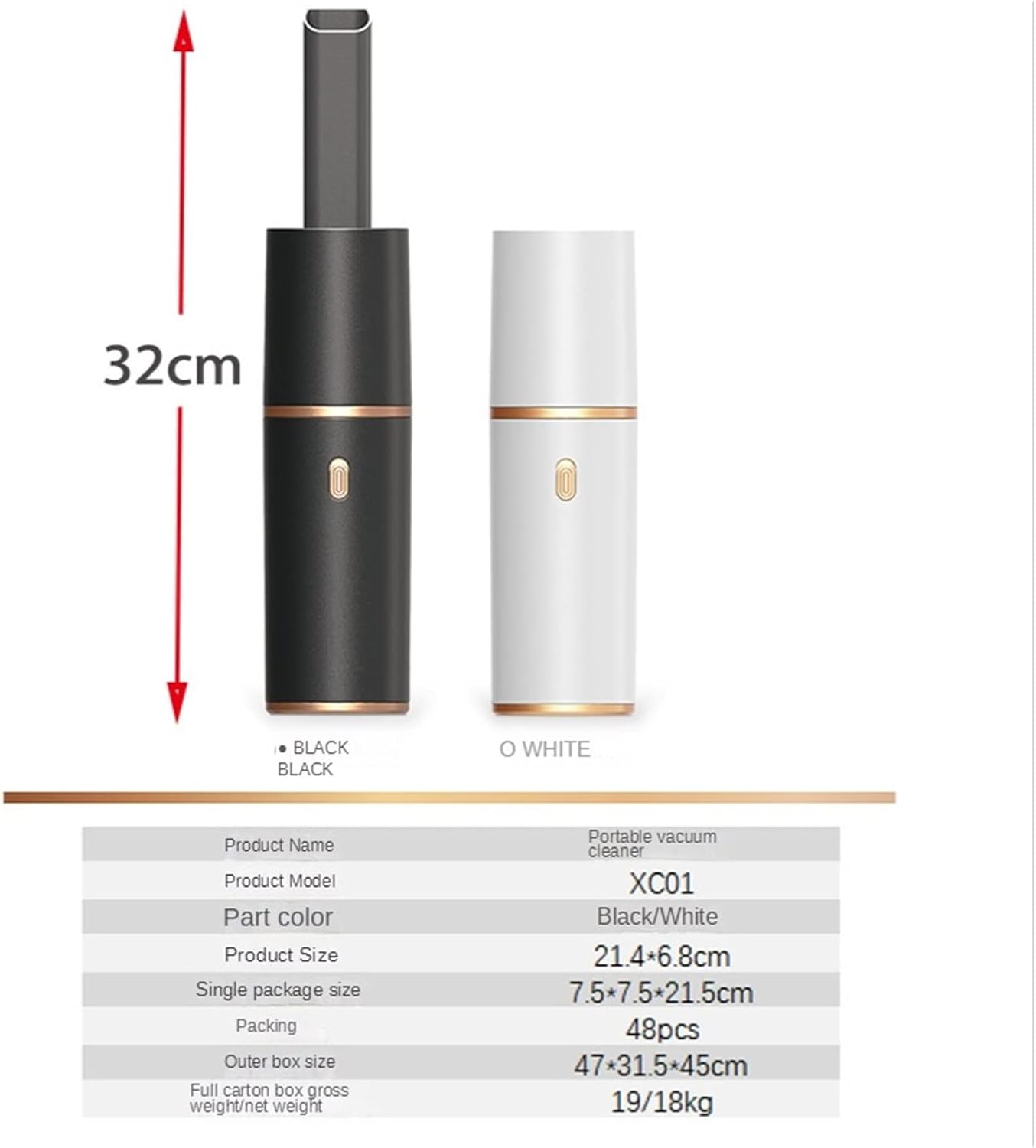 Portable Handheld Vacuum Cleaner for Home Car Mini Cordless Dust Collector Cyclone Vacuum Cleaner (Color : C)