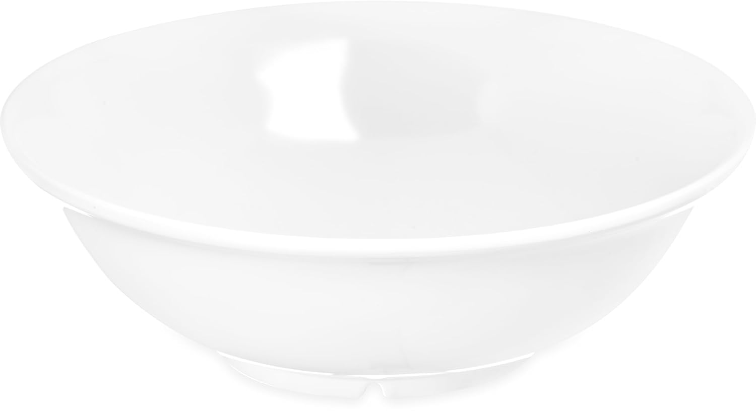 Carlisle FoodService Products Reusable Plastic Bowl Footed Bowl for Home and Restaurant, Melamine, 57 Ounces, White, (Pack of 12)