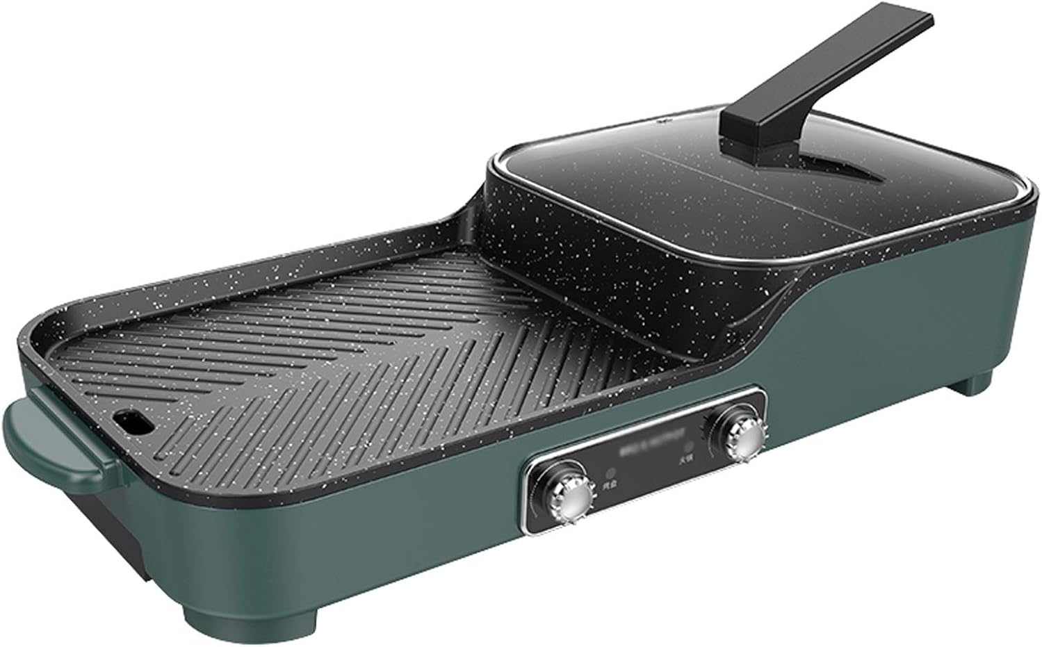 Barbecue Grill/Charcoal Grill 2 In 1 Portable Electric Hot Pot Grill Multifunctional Indoor Teppanyaki Grill Non-Stick Pan 1600W Dual Temperature Control System for Korean BBQ Grill Steaks Family Gath