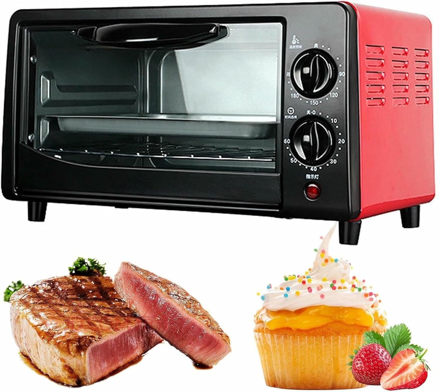 Small Multifunctional Microwave Oven for Household Use, 11l Large-capacity Compact Air Fryer Oven with Bakeware and Rack, Temperature Control & Timer, Air Fryer Toaster Oven Combo