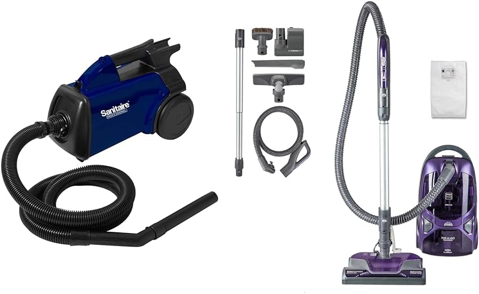 Sanitaire Professional Compact Canister Vacuum Cleaner, SL3681A Blue,Black & Kenmore 600 Series Friendly Lightweight Bagged Canister Vacuum