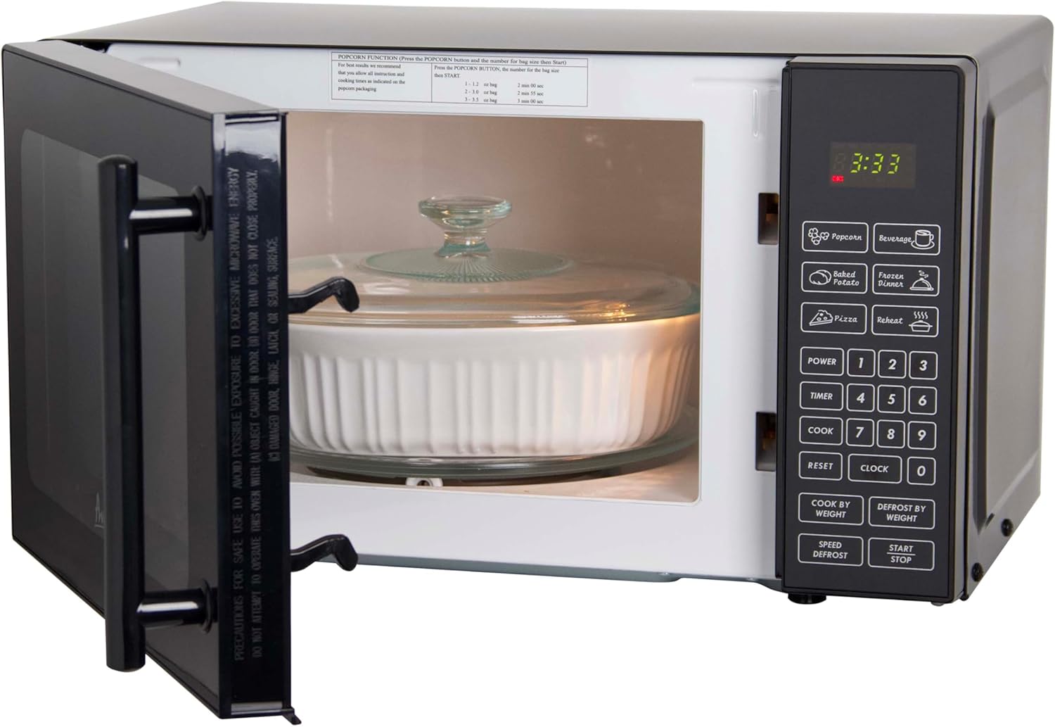 Avanti MT81K1BH Microwave Oven 700-Watts Compact with 6 Pre-Set Cooking Settings, Speed Defrost, Electronic Control Panel and Glass Turntable, 0.8 Cu.Ft., Black