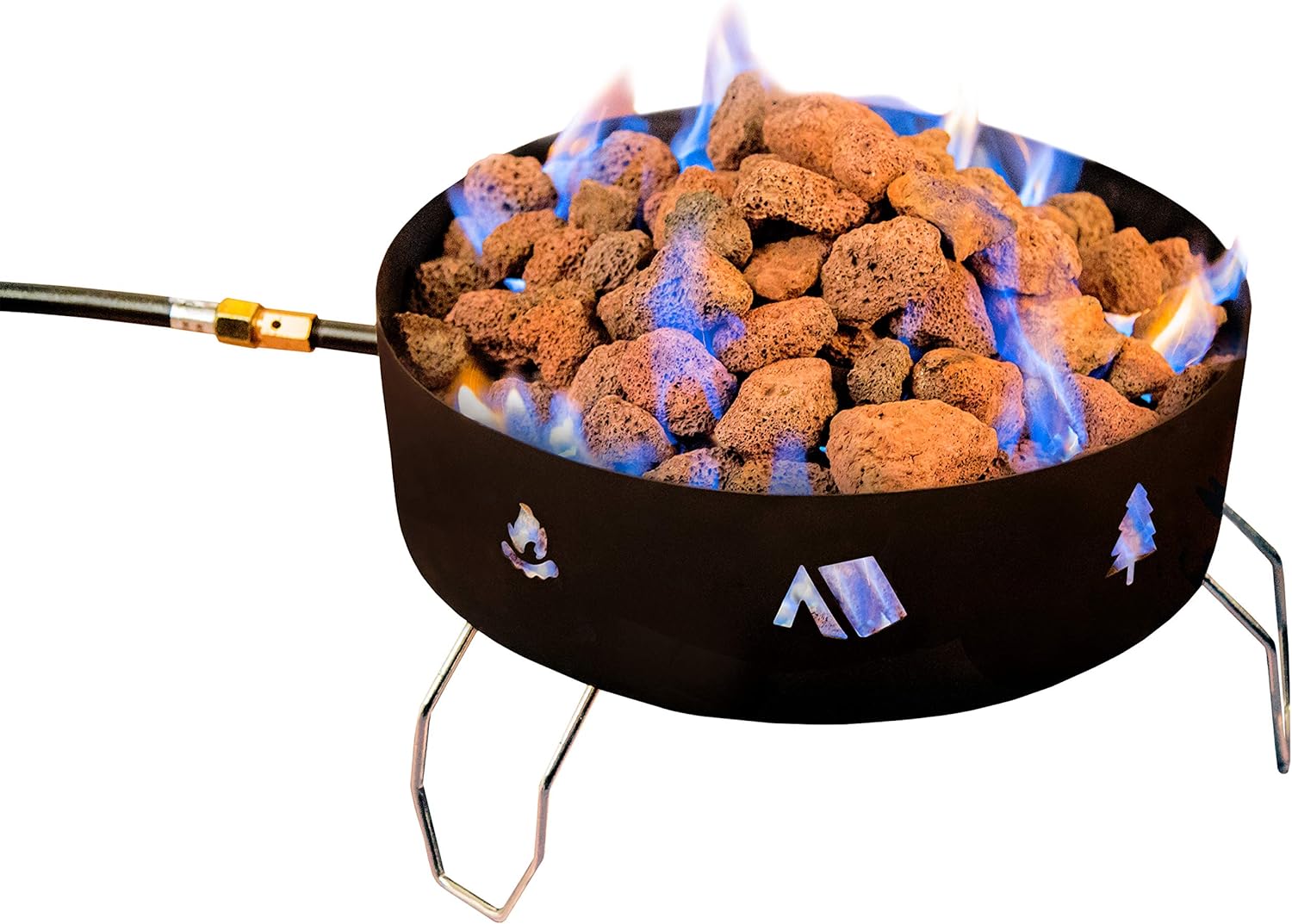 Stansport 088 Propane Fire Pit-with Lava Rocks, One Size, Black