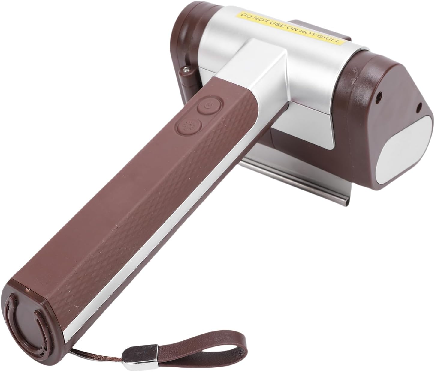 AYNEFY BBQ Brushes 360 Degree Rotating Brush Head Cordless Electric Grill Cleaner Anti Slip Handle Rechargeable BBQ Tool Roller Blasts Away Burnt on Food Spinning Grill Brush, Spinning (Brown)