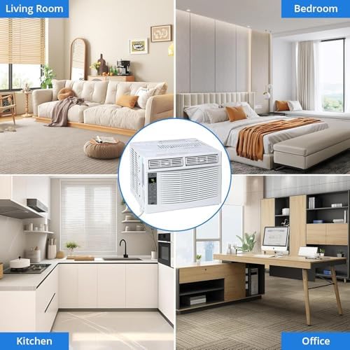 Window Air Conditioner, 6,000 BTU Capacity Covers 250 Sq Ft, Smart Home Compatible with Remote Control and with Wi-Fi Connectivity, Quick Install Window Unit for Bedrooms & Living Spaces
