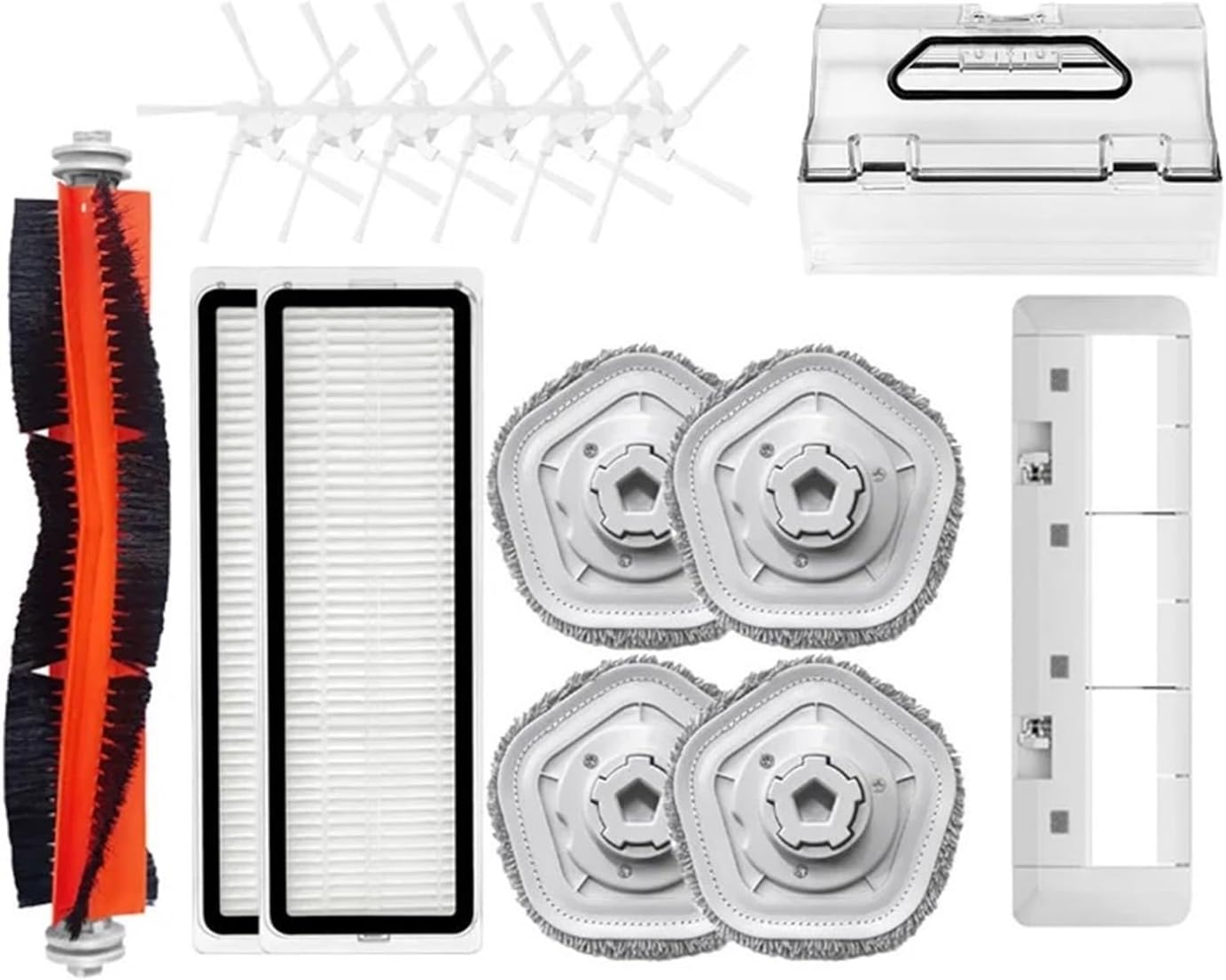 Compatible with Dreame Bot W10 / W10 PRO Accessories Robot Vacuum Cleaner HEPA Filter Main Side Brush Mop Cloth Pad Replacement Parts(Brown)