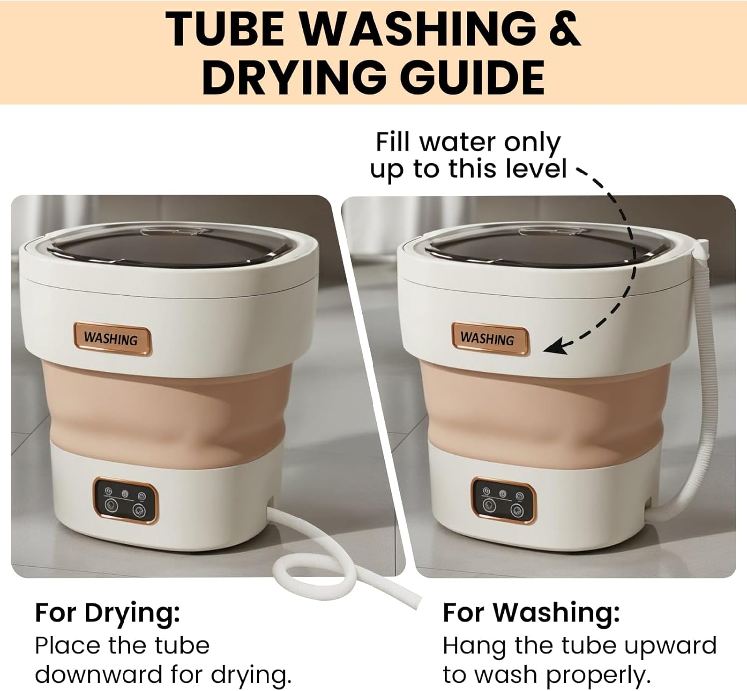 portable washing machine15L with Spin Basket – Small Washer portable for Underwear, Delicate Clothes, and Light Laundry – Ideal for Apartments, Dorms, Hotels, and Camping.