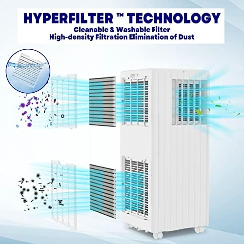 Jojoka Portable Air Conditioners with Remote Control, 8000 BTU Portable AC for Room, Dorm, Office with Drying, Fan, Sleep Mode, 2 Speeds, 24H Timer Function, Cools Room up to 350 Sq. ft