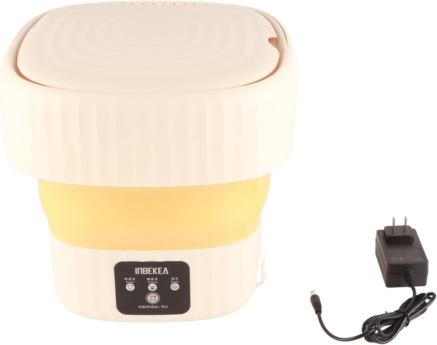 Portable Washing Machine, 6L Foldable Mini Washing Machine, Blue Lighting Purification, Deep Cleaning Mini Washer for Baby Clothes, Underwear, Socks, RV Travel, Dormitory(Yellow)