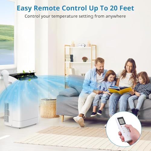 Portable Air Conditioners, 14000 BTU AC Unit for Bedroom, 3 in-1 with Fan & Dehumidifier, Touch/Remote, 24h Timer, Floor AC for Room Indoors