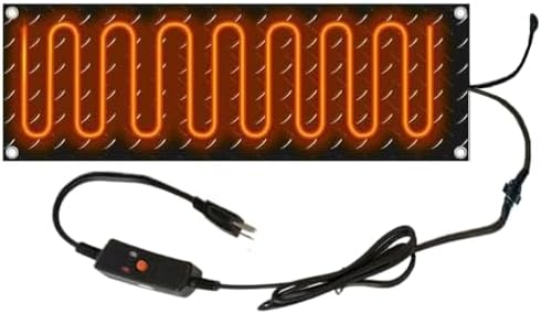 Heated Snow Melting Mats, Outdoor Rubber Electric Mats for Sidewalks and Decks, No-Slip Ice Melt with Power Cord, 4 Pcs-10x30inch