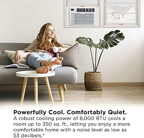 TCL Home 8,000 BTU Smart Window Air Conditioner, App & Voice Control, Energy Star, Cools Rooms up to 350 Sq. Ft., 3 Fan Speeds, Quiet, Multiple Modes, Remote Control (8W9ER1-A)