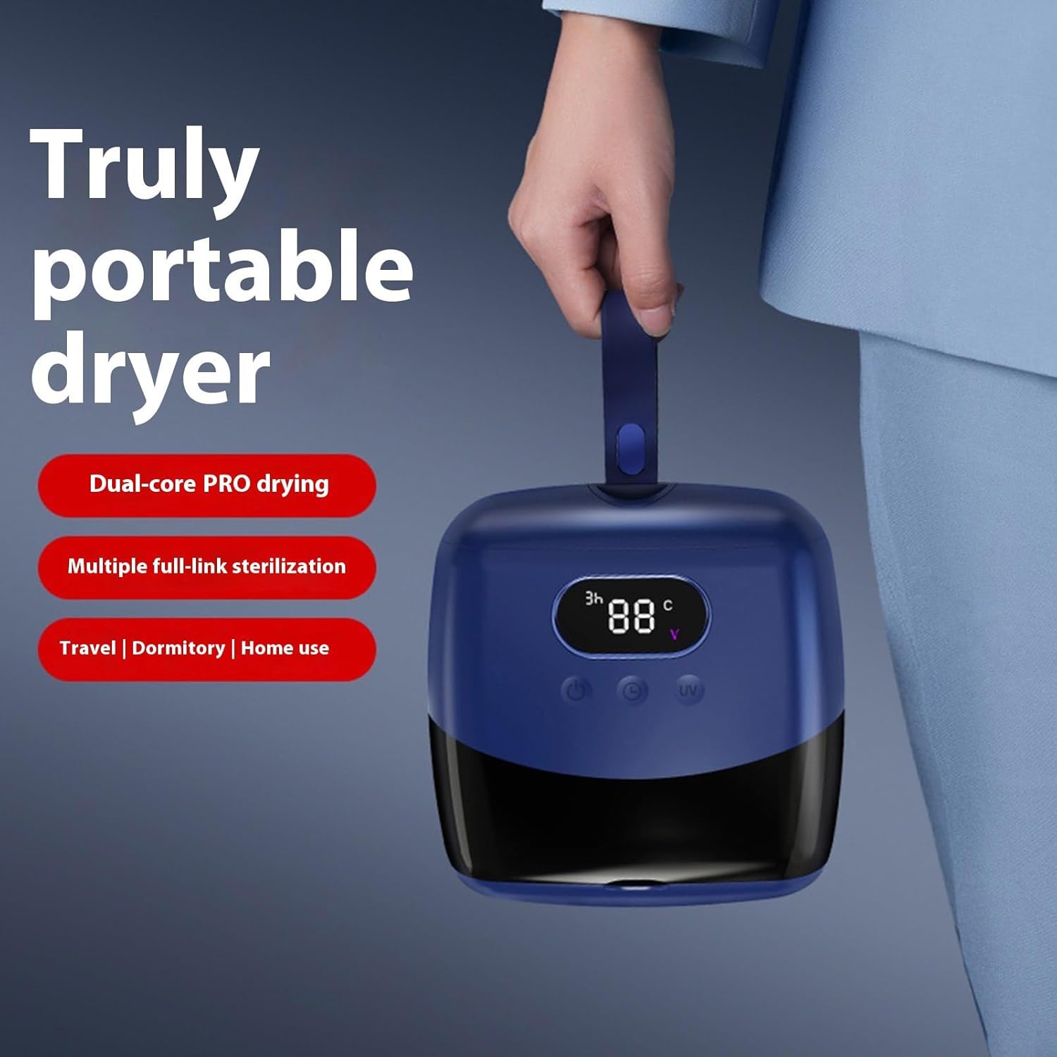 110V Portable Clothes Dryer Foldable For Laundry Electric Cloth Drying Machine For Travel Apartment Camping Home Quiet Household