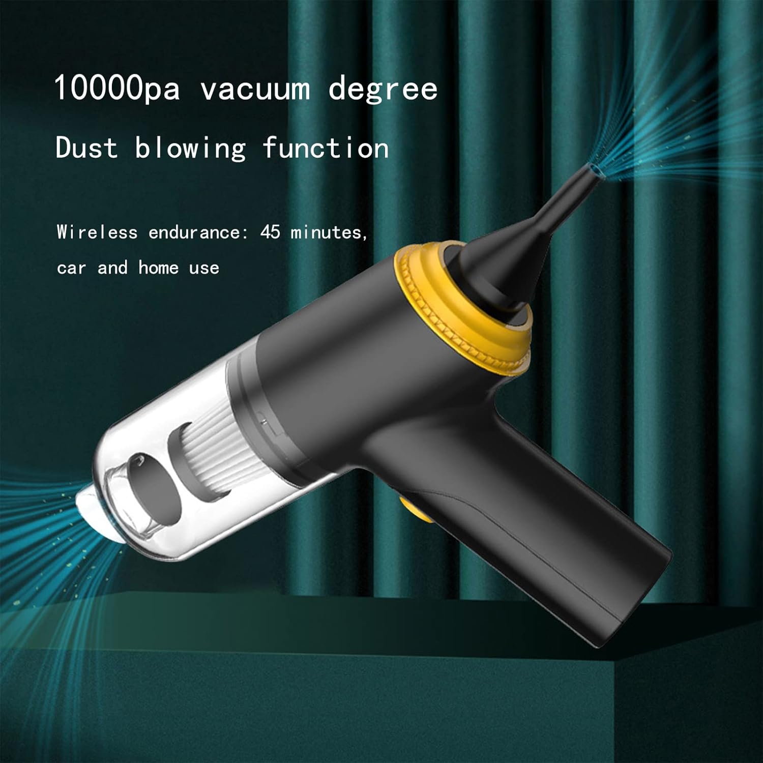 Lightness&Cordless Car Vacuum with Powerful Suction USB Rechargeable Mini Vacuum for Crevices Keyboard Cleaner