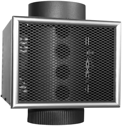 US Stove Company MH6 Easy to Install 6 Inch Miracle Heat Reclaimer Ultra Quiet Freestanding Wood or Coal Stove Furnace, Black