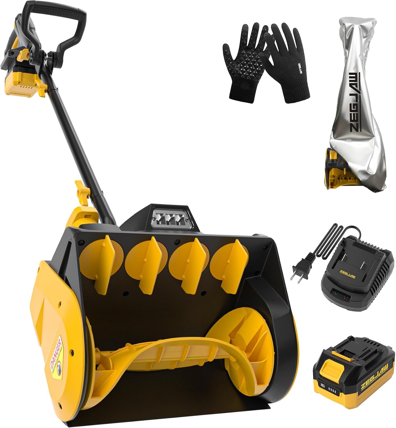 Cordless Snow Shovel, 20V 12-Inch Cordless Snow Blower with LED Light & Directional Plate for Driveway, Side Walk (4.0Ah Battery and Charger Included)