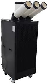 Air Flow 1000-1100m³/h Industrial Portable Air Conditioner with Wheels 13L Tank Three Tube Commercial Spot Cooler Adjustable Air Outlet Ideal for insititute Workshops Outdoor Events 220V 2500W