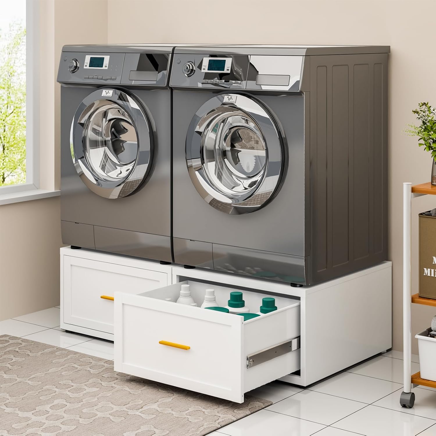 2 Pack Metal Washer and Dryer Pedestals, 28