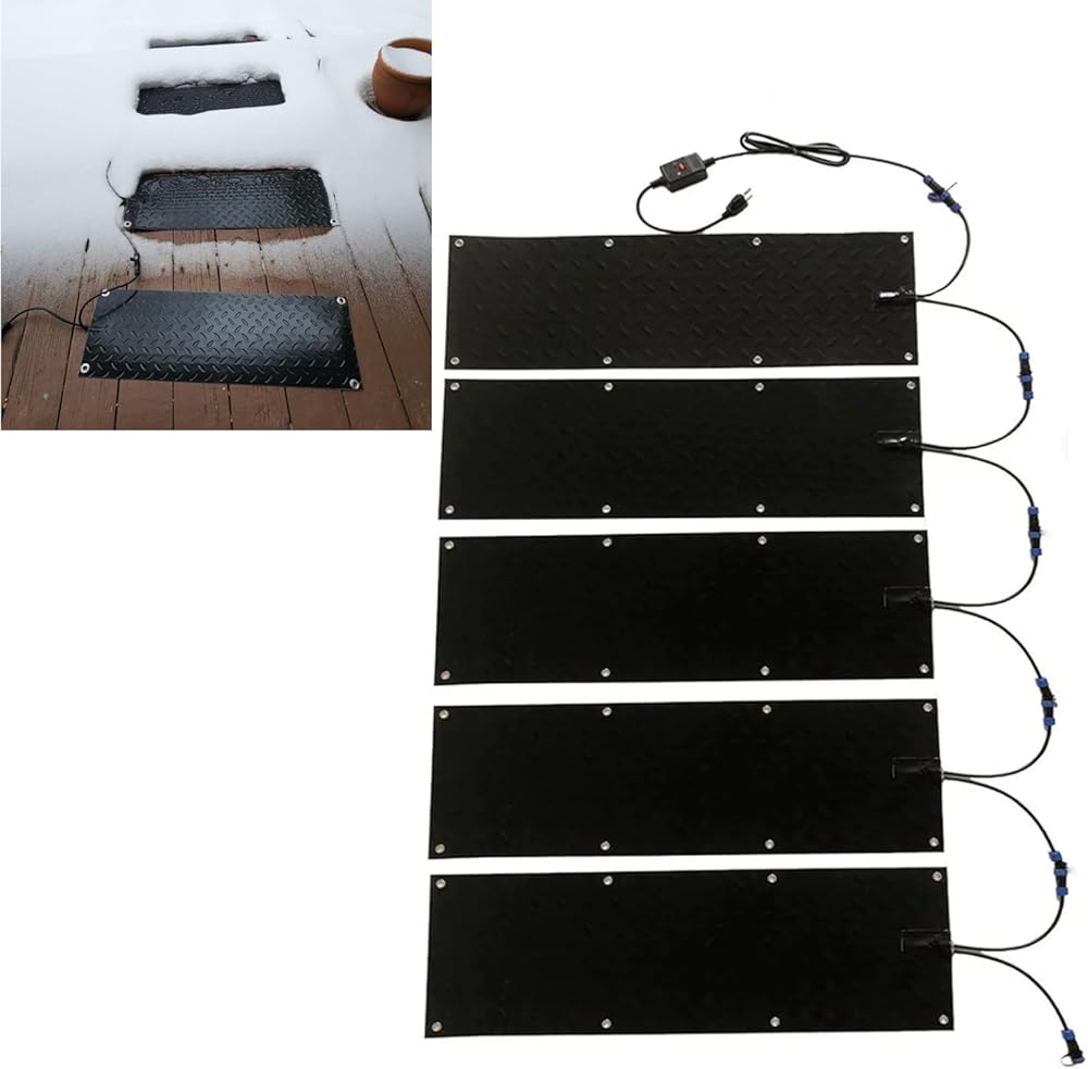 Heated Outdoor Mats to Melt Snow, Non-Slip Snow Melting Mats Outdoor,Heated Stair Mats Heated Driveway Pad,Winter Heated Snow Melting Mats Removal and Ice Melt Products(Size:10