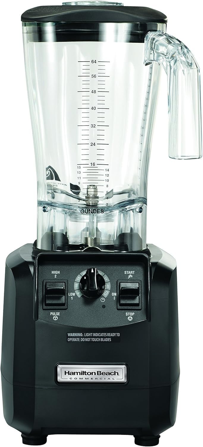 Hamilton Beach Commercial HBH550 The Fury Blender, 3 hp, 2 Speeds, Pulse, 64 oz./1.8 L Cutter Assembly Polycarbonate Container, 18.04