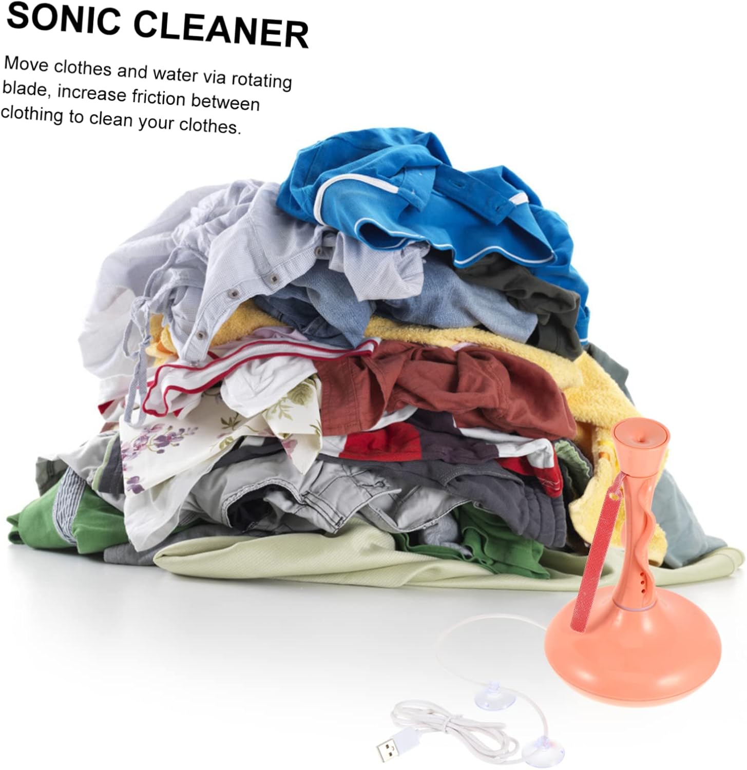 TEHAUX Portable Mini Washing Machine Sonic Washer for Travel High Clothes Washer Spin Function Compact Laundry Solution for Socks Underwear and Small Items