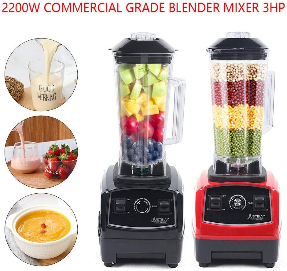 Blender Professional Countertop Blender, 2200W High Speed Smoothie Blender for Shakes and Smoothies, High Power Blender 2L Cups commercial blender, Smoothie Maker (Black)