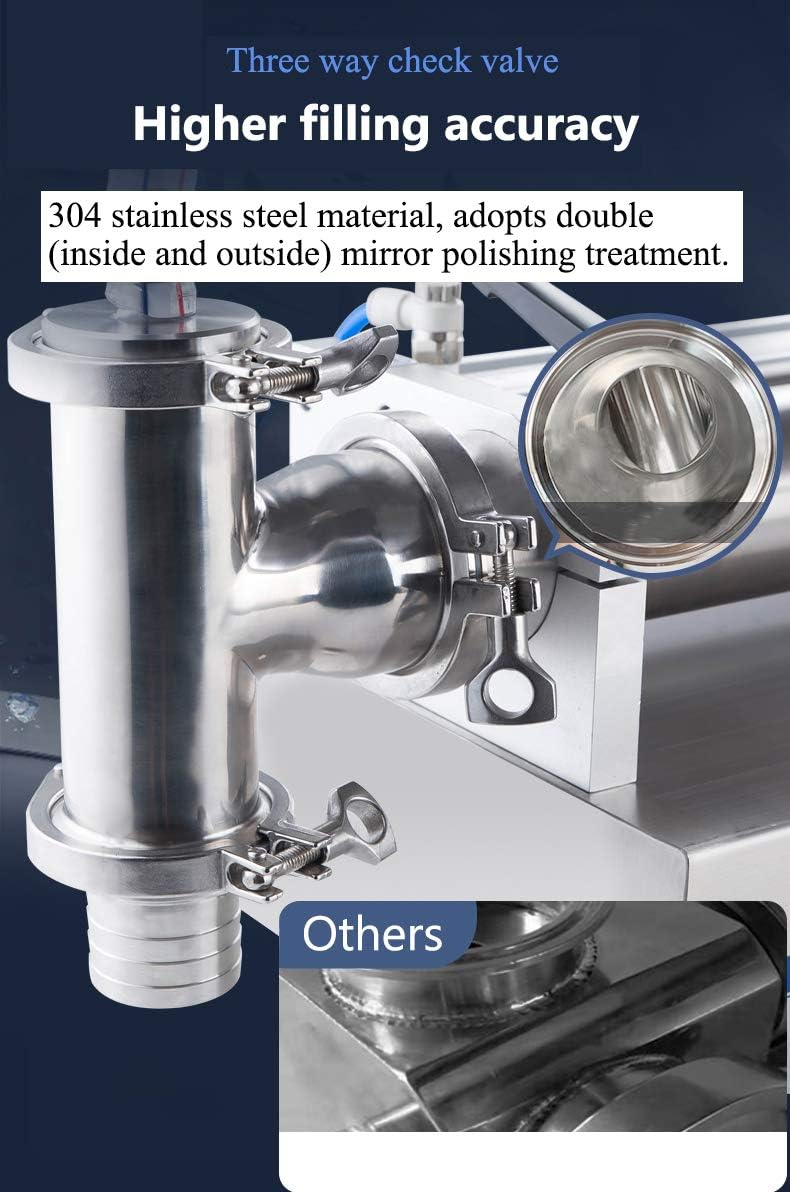 Hanchen Pneumatic Liquid Filling Machine Fully Pneumatic Liquid Dispenser Horizontal Piston Filler for Engine Oil, Honey, Laundry Detergent, Shampoo, Shower Gel (500-5000ml (16.9-169 oz))