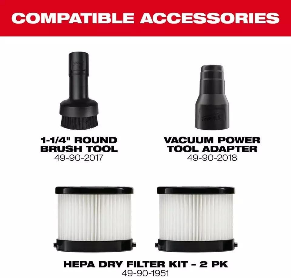 0882-20 for Milwaukee M18 18V Lithium-ion Cordless Compact Vacuum - Bare Tool