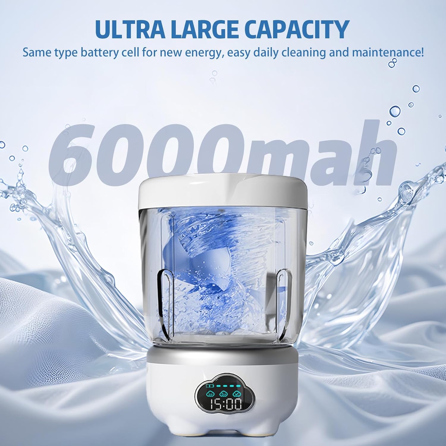 Portable Washing Machine, Underwear Small Washing Machine Compact Laundry,1.6L Rechargeable Cordless underwear washer, Deep Clean Socks, Underwear, Baby Clothes For Solo Living, Apartments, Travel