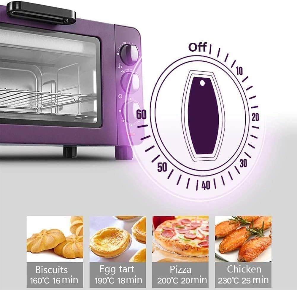 Oven Mini Oven air Fryer Oven Countertop Convection Toaster Oven Baking Pan Broil Rack Rotisserie Fork and Removable Crumb Tray Slice Oven Toaster 15L Mini Ovens Toaster Oven Air Fryer, (Color : Roj