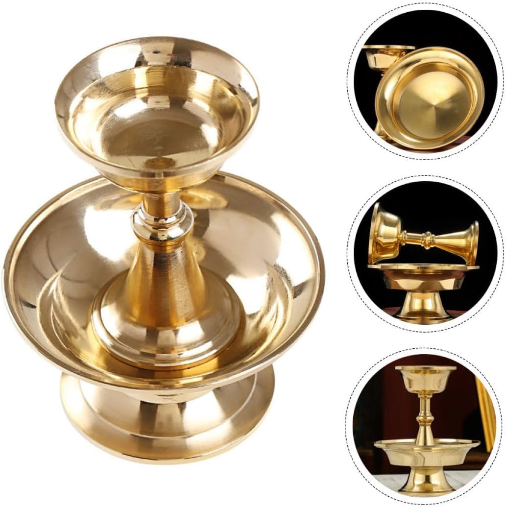 Buddhist Offering Cup Thickened Copper Water Cup Temple Sacrificial Accessory Household Supply for Buddha Worship
