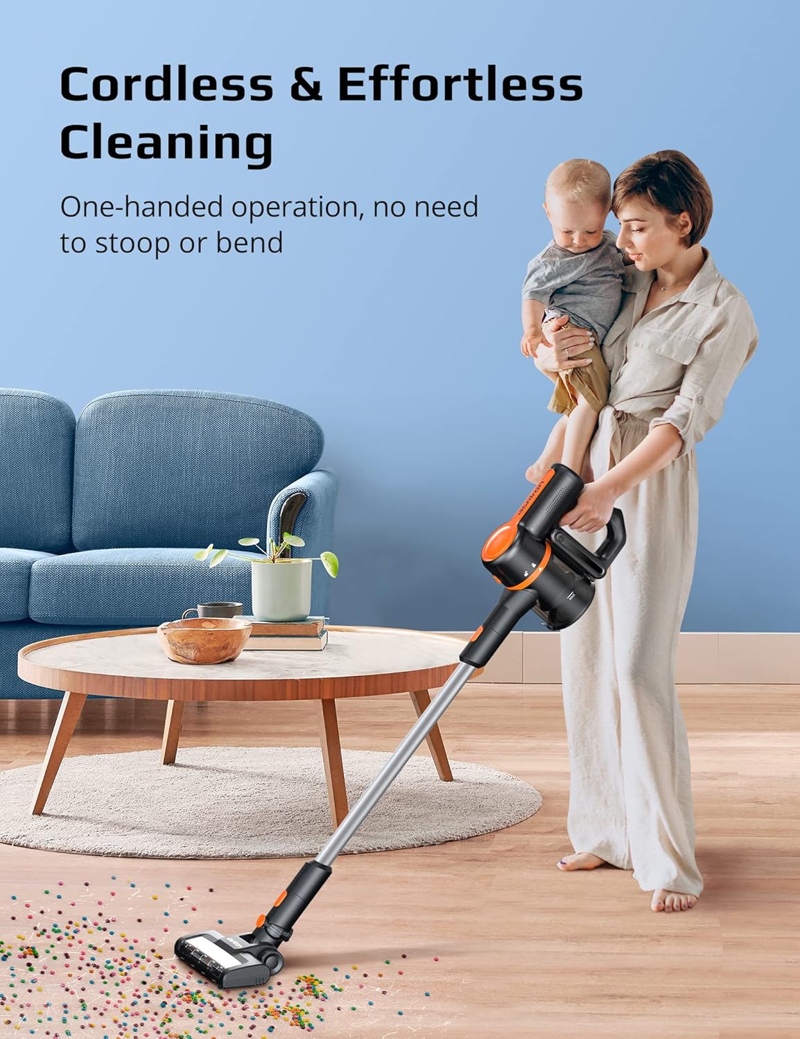 Aspiron AS-CA007 Stick Vacuums & Electric Brooms, Orange