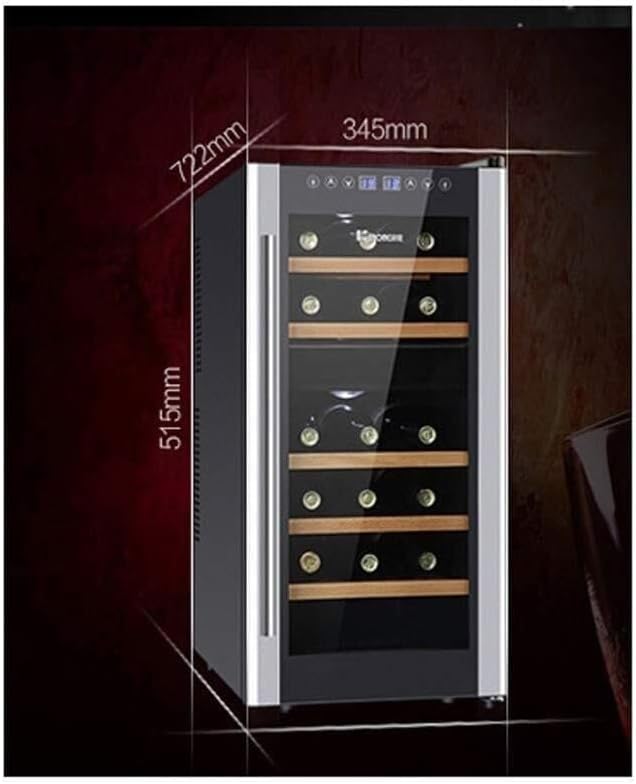 Smart Touch Screen Wine Cooler, 10°C-22°C Digital Temperature Control, Ultra-Quiet Semiconductor Cooling, Countertop Refrigerator for Wine Beverages